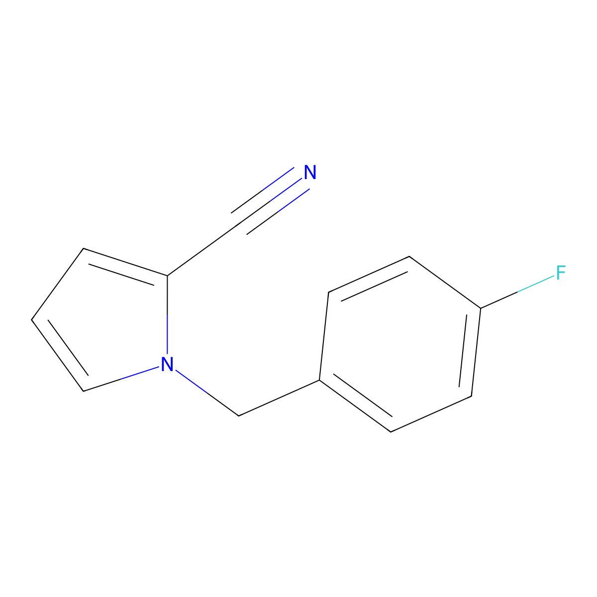 1-(4-Fluorobenzyl)-1H-pyrrole-2-carbonitrile molecular structure, CAS 1170830-66-6