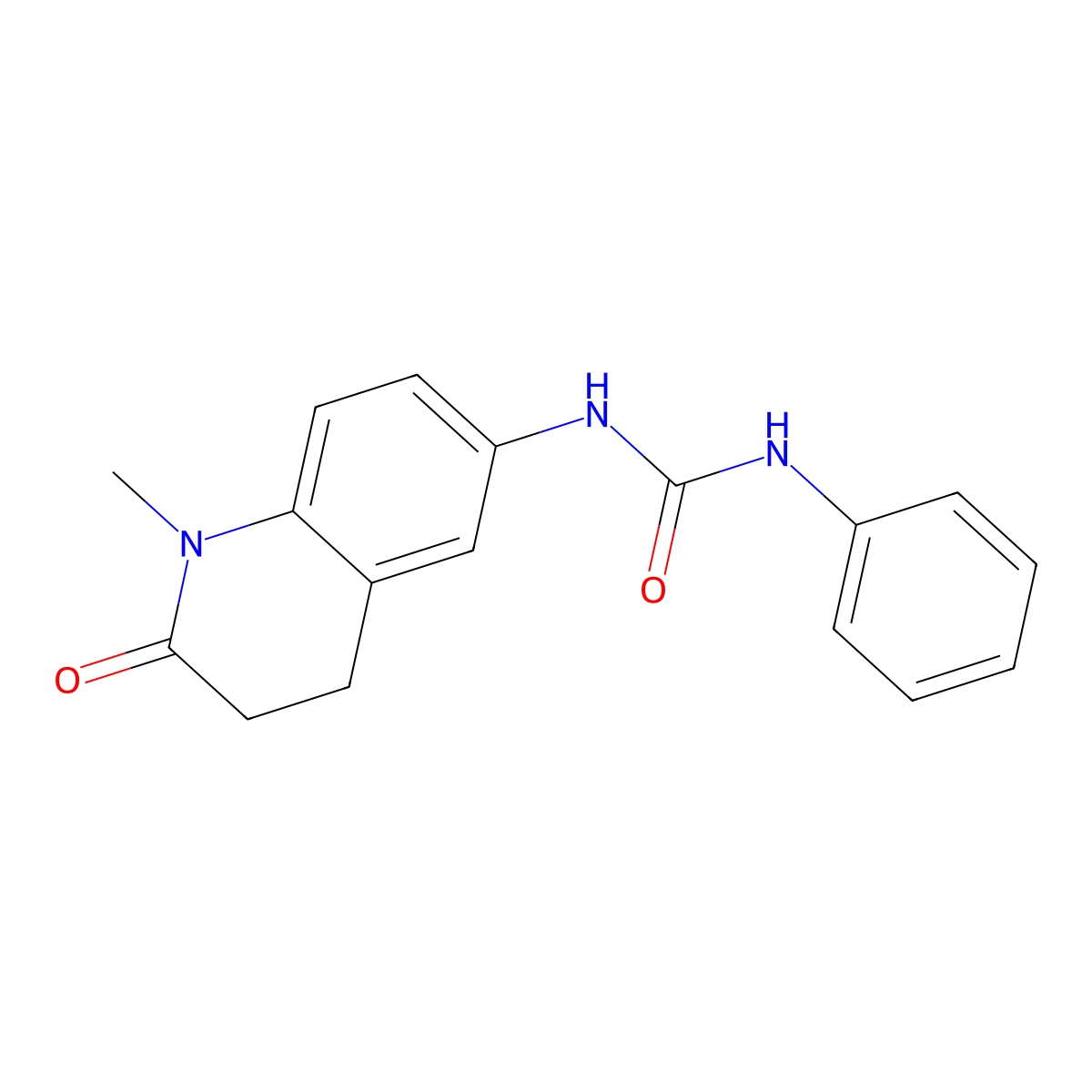 1-(1-Methyl-2-oxo-1,2,3,4-tetrahydroquinolin-6-yl)-3-phenylurea molecular structure, CAS 1170832-36-6