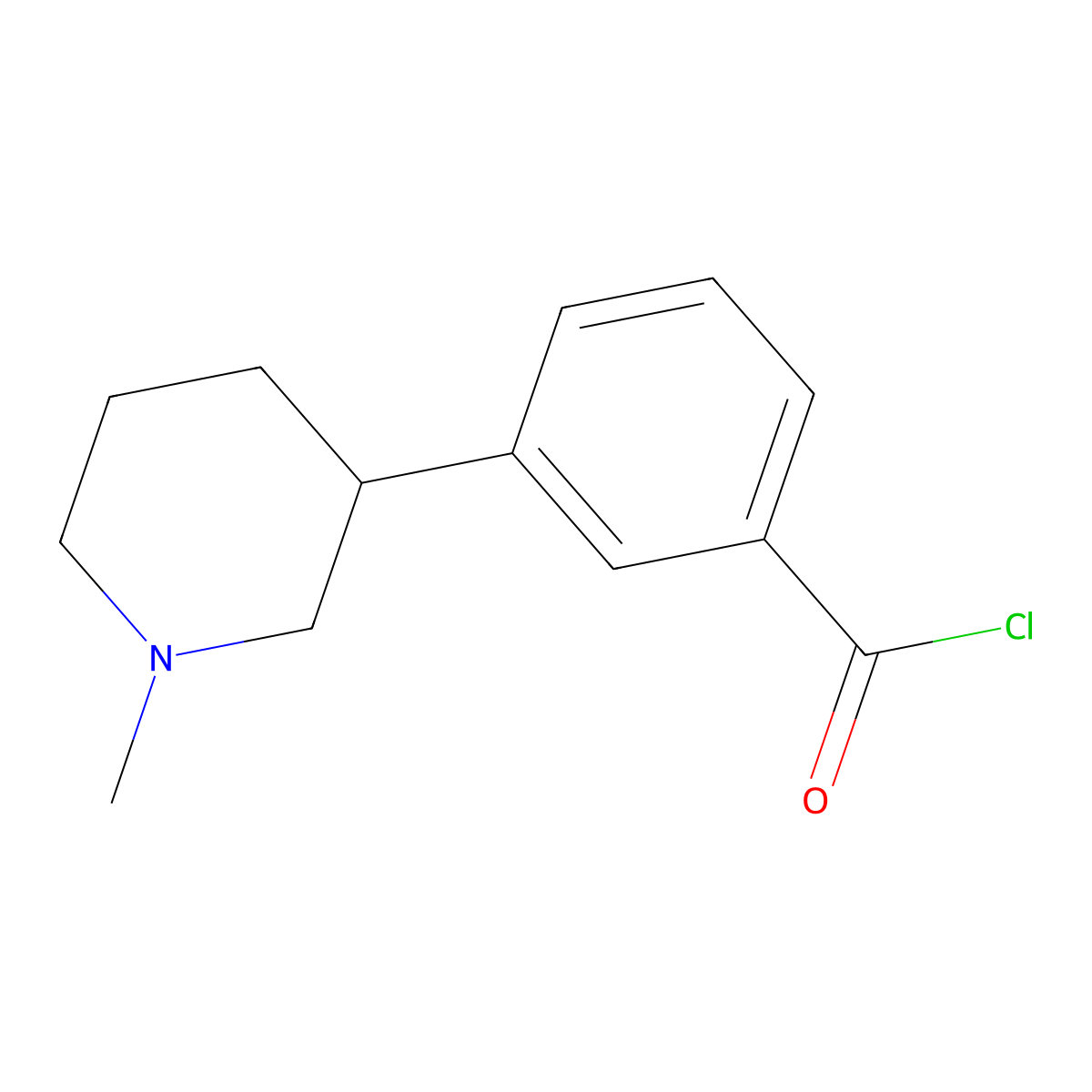 3-(1-Methylpiperidin-3-yl)benzoyl chloride molecular structure, CAS 1170835-99-0