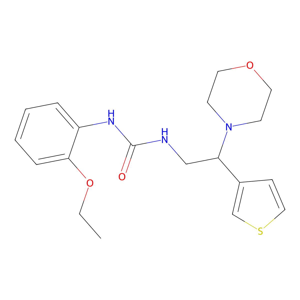 1-(2-Ethoxyphenyl)-3-(2-morpholino-2-(thiophen-3-yl)ethyl)urea molecular structure, CAS 1170836-45-9