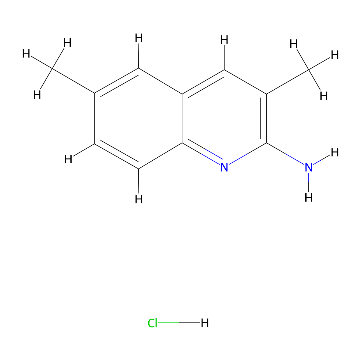 2-Amino-3,6-dimethylquinoline hydrochloride molecular structure, CAS 1170838-15-9