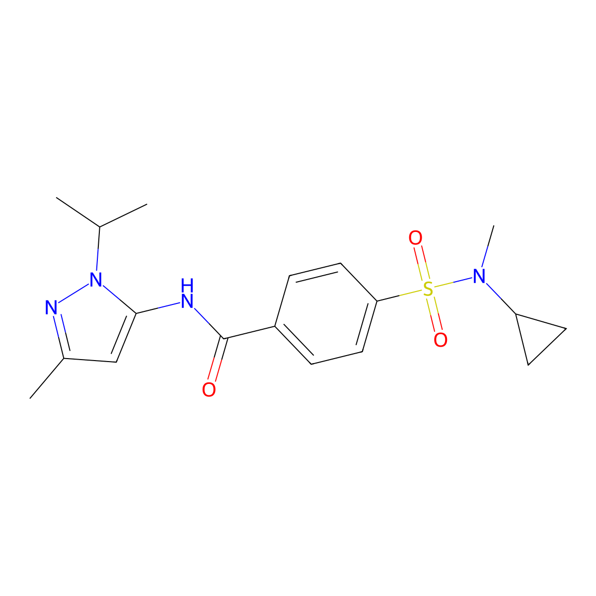 4-(N-cyclopropyl-N-methylsulfamoyl)-N-(1-isopropyl-3-methyl-1H-pyrazol-5-yl)benzamide molecular structure, CAS 1170838-54-6