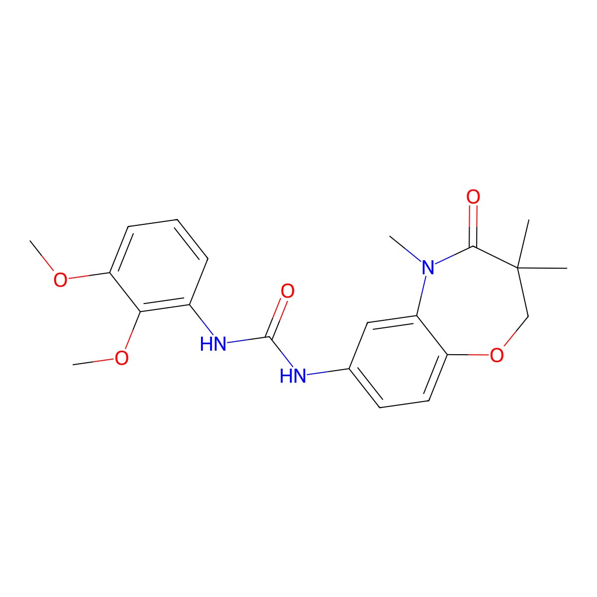 1-(2,3-Dimethoxyphenyl)-3-(3,3,5-trimethyl-4-oxo-2,3,4,5-tetrahydrobenzo[b][1,4]oxazepin-7-yl)urea molecular structure, CAS 1170838-87-5