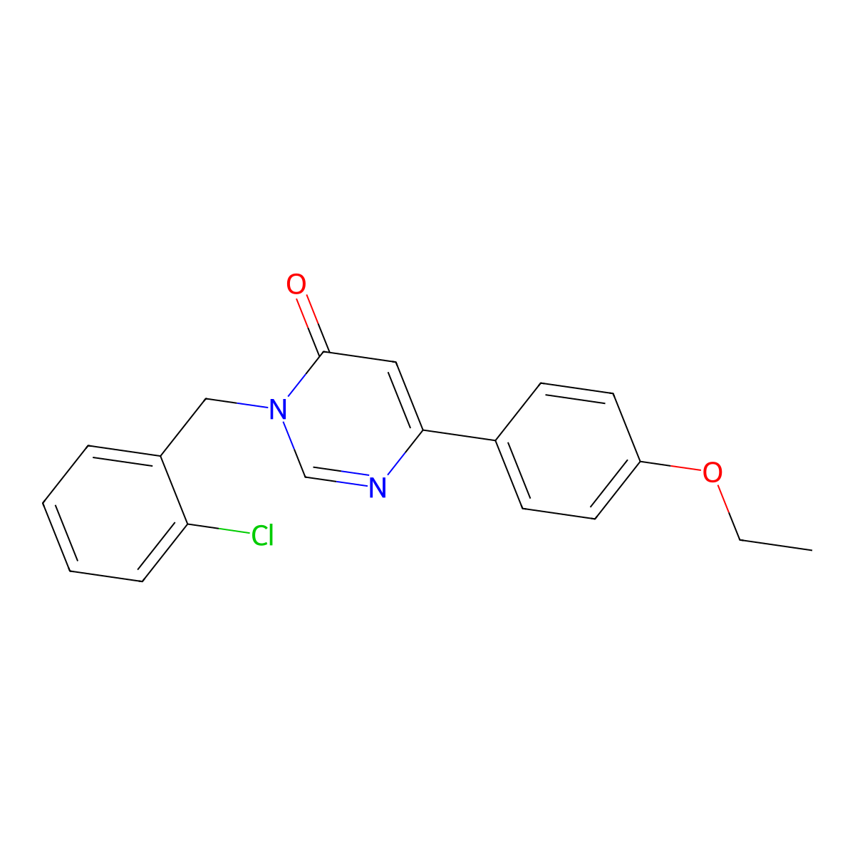 3-(2-chlorobenzyl)-6-(4-ethoxyphenyl)pyrimidin-4(3H)-one molecular structure, CAS 1170839-02-7