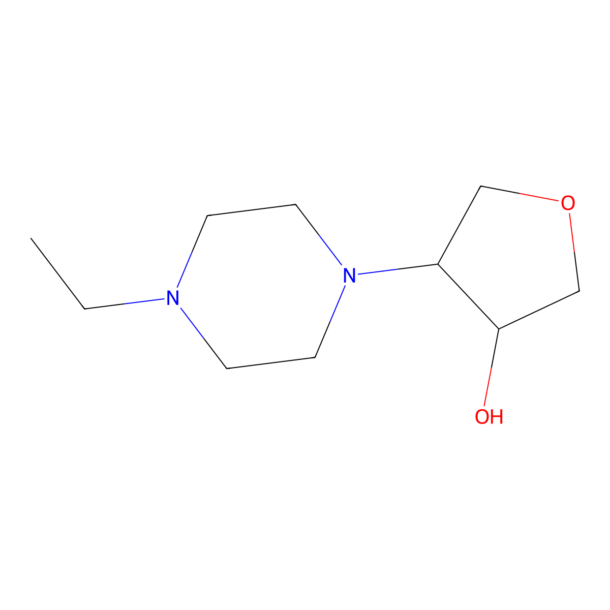 4-(4-Ethylpiperazin-1-yl)tetrahydrofuran-3-ol molecular structure, CAS 1170839-42-5