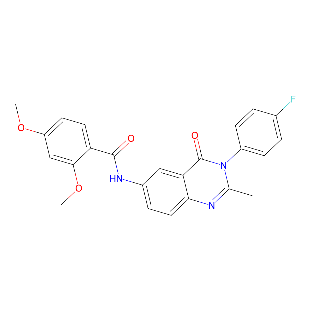 N-[3-(4-fluorophenyl)-2-methyl-4-oxo-3,4-dihydroquinazolin-6-yl]-2,4-dimethoxybenzamide molecular structure, CAS 1170840-87-5