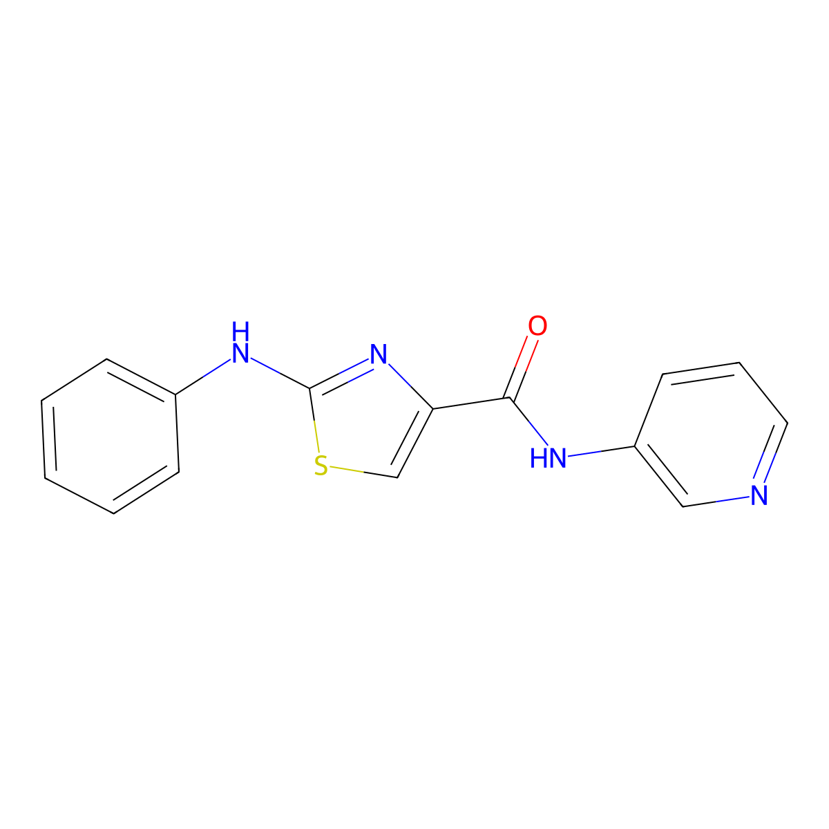 2-(phenylamino)-N-(pyridin-3-yl)thiazole-4-carboxamide molecular structure, CAS 1170841-32-3