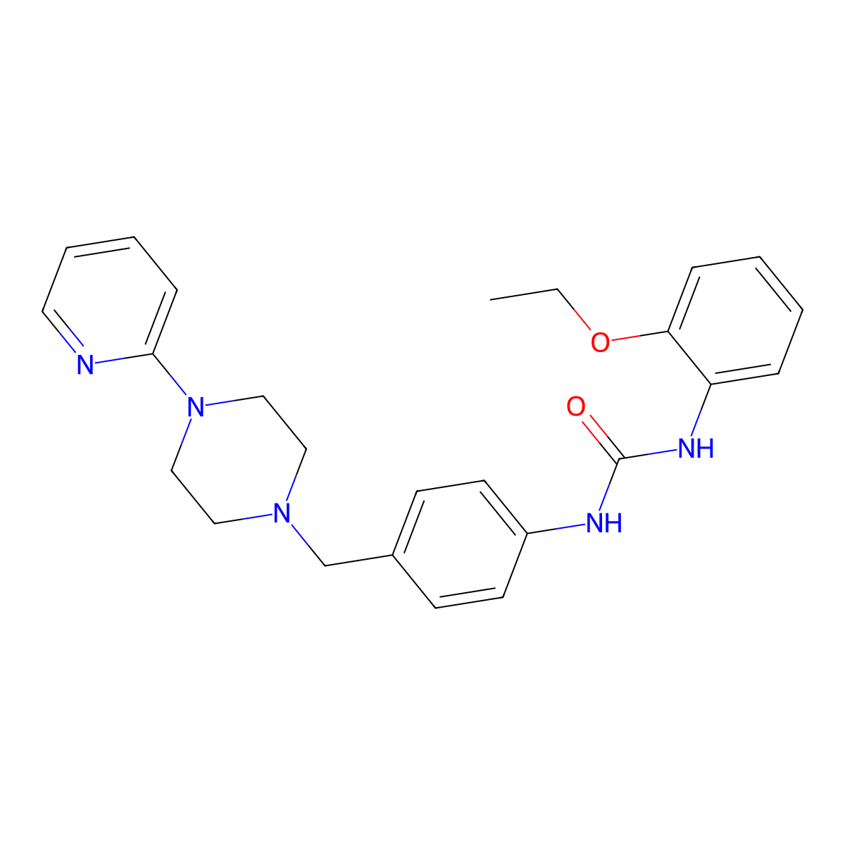 1-(2-Ethoxyphenyl)-3-(4-((4-(pyridin-2-yl)piperazin-1-yl)methyl)phenyl)urea molecular structure, CAS 1170848-46-0