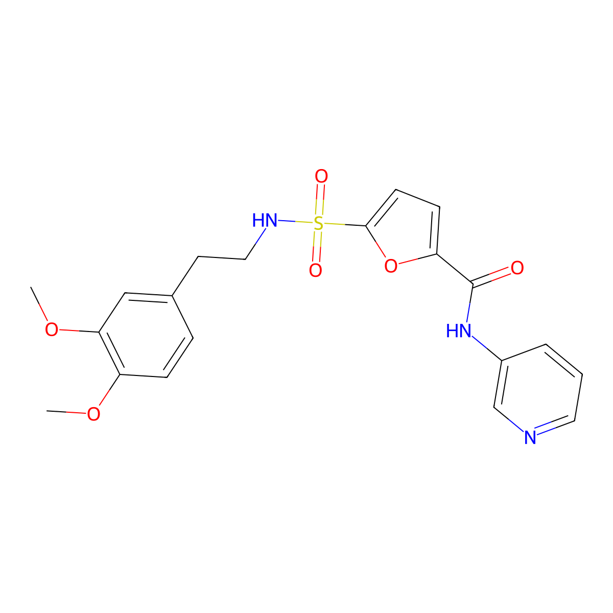 5-(N-(3,4-dimethoxyphenethyl)sulfamoyl)-N-(pyridin-3-yl)furan-2-carboxamide molecular structure, CAS 1170849-37-2