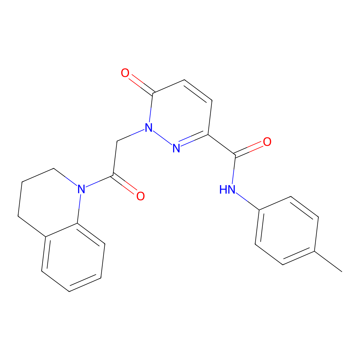 1-(2-(3,4-dihydroquinolin-1(2H)-yl)-2-oxoethyl)-6-oxo-N-(p-tolyl)-1,6-dihydropyridazine-3-carboxamide molecular structure, CAS 1170849-59-8