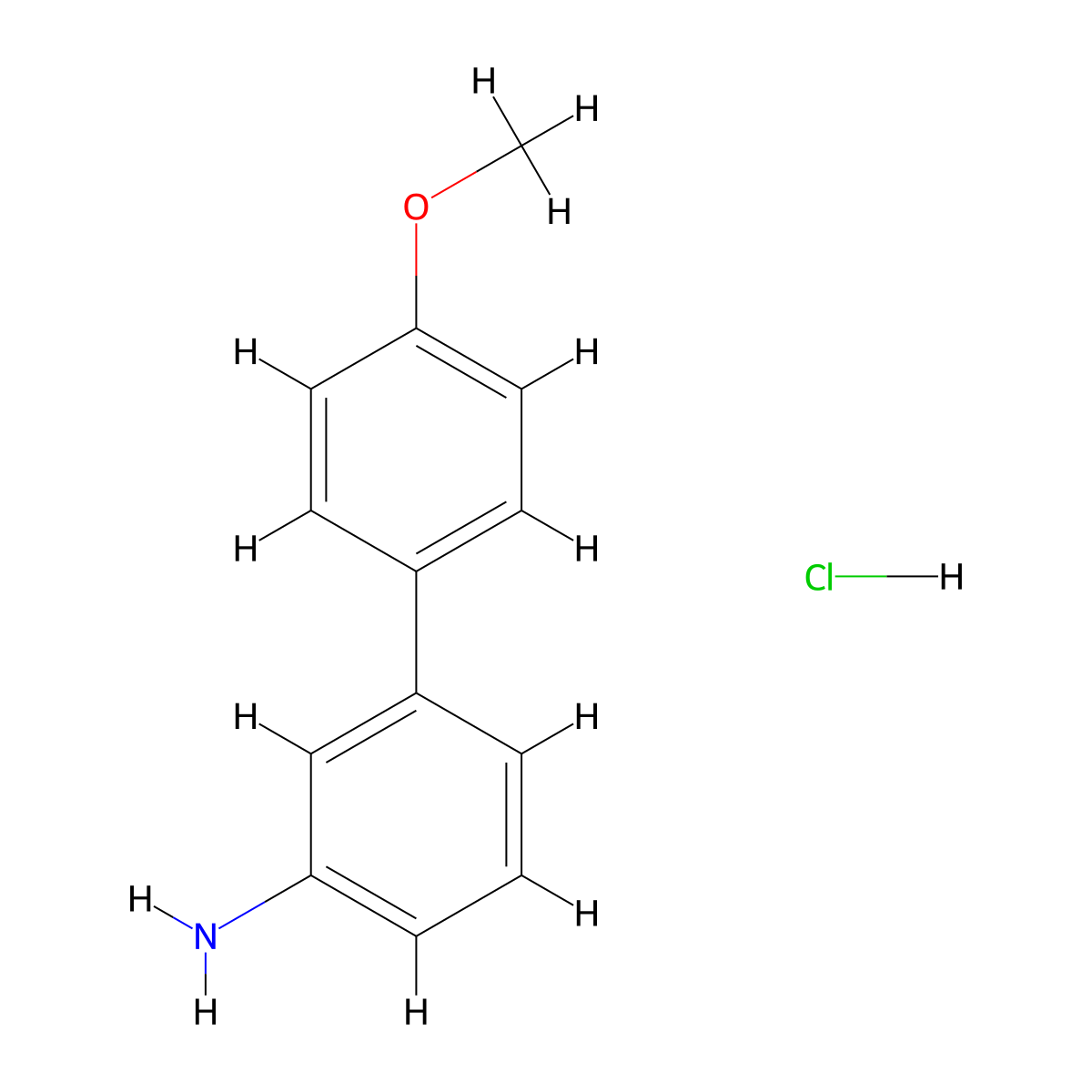 3-Amino-4'-methoxybiphenyl hydrochloride molecular structure, CAS 1170850-81-3