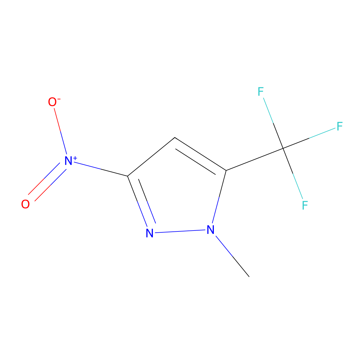 1-methyl-3-nitro-5-(trifluoromethyl)-1H-pyrazole molecular structure, CAS 1170852-33-1