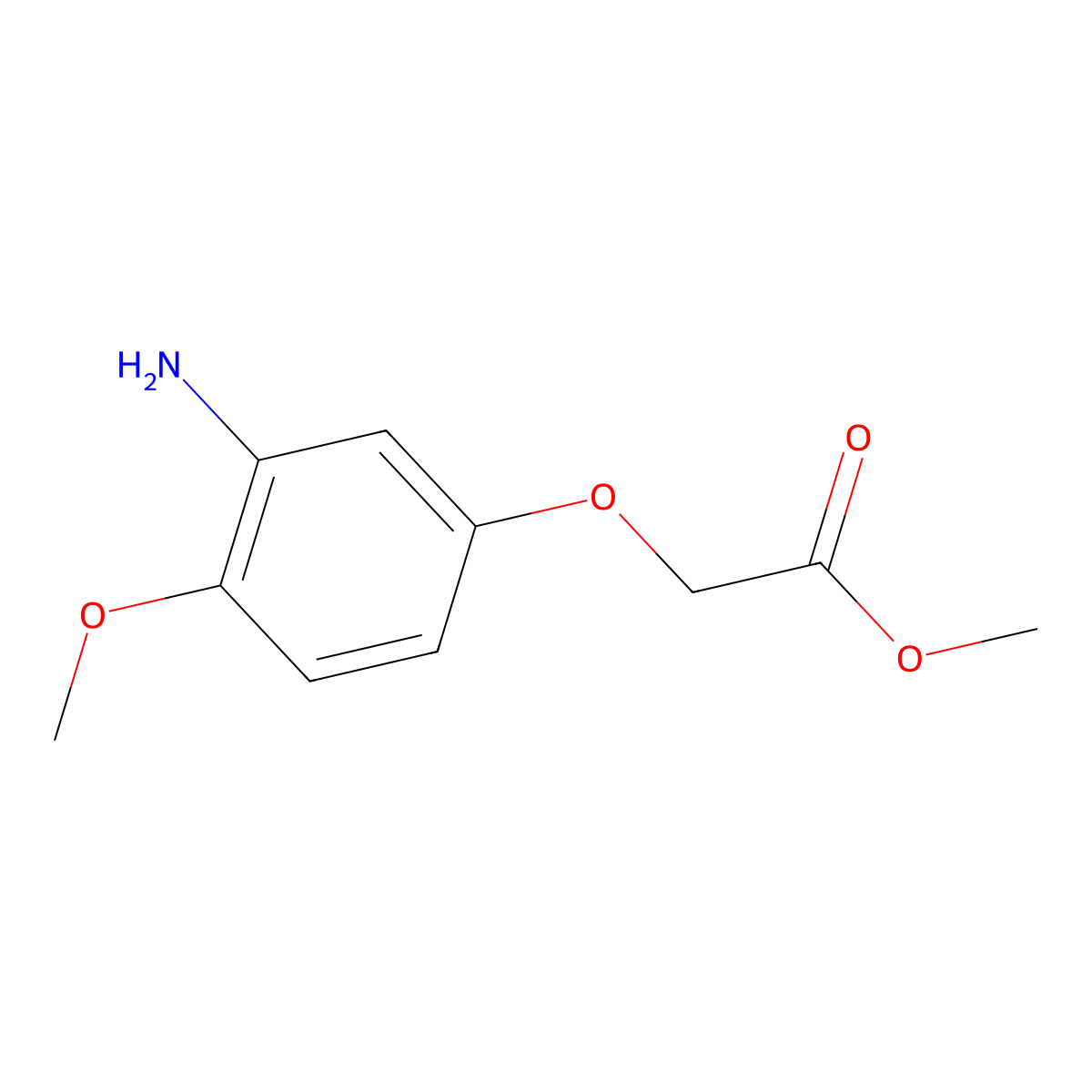 Methyl 2-(3-amino-4-methoxyphenoxy)acetate molecular structure, CAS 1170855-79-4