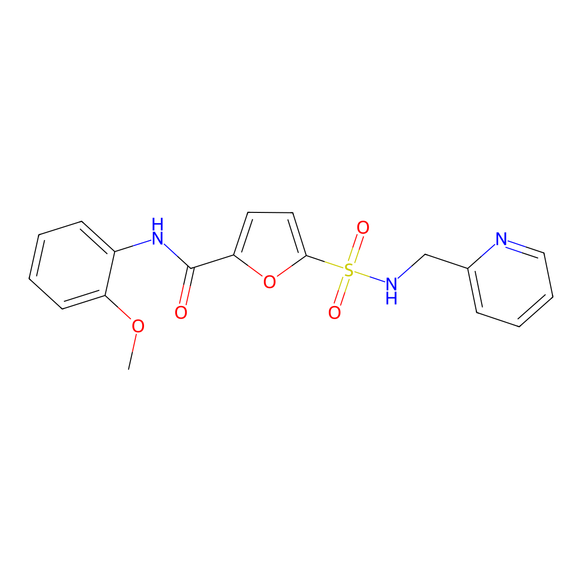 N-(2-methoxyphenyl)-5-(N-(pyridin-2-ylmethyl)sulfamoyl)furan-2-carboxamide molecular structure, CAS 1170855-83-0