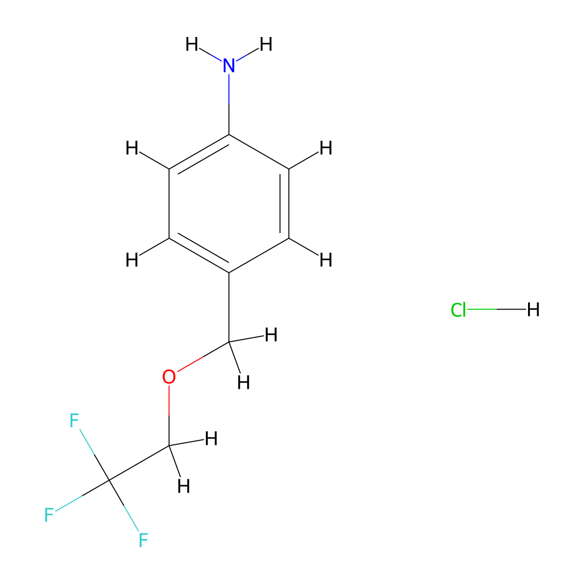 4-[(2,2,2-Trifluoroethoxy)methyl]aniline hydrochloride molecular structure, CAS 1170855-97-6