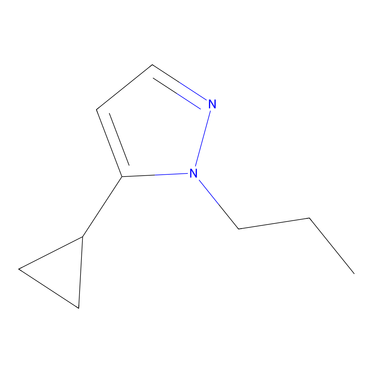 5-cyclopropyl-1-propyl-1H-pyrazole molecular structure, CAS 1170857-24-5