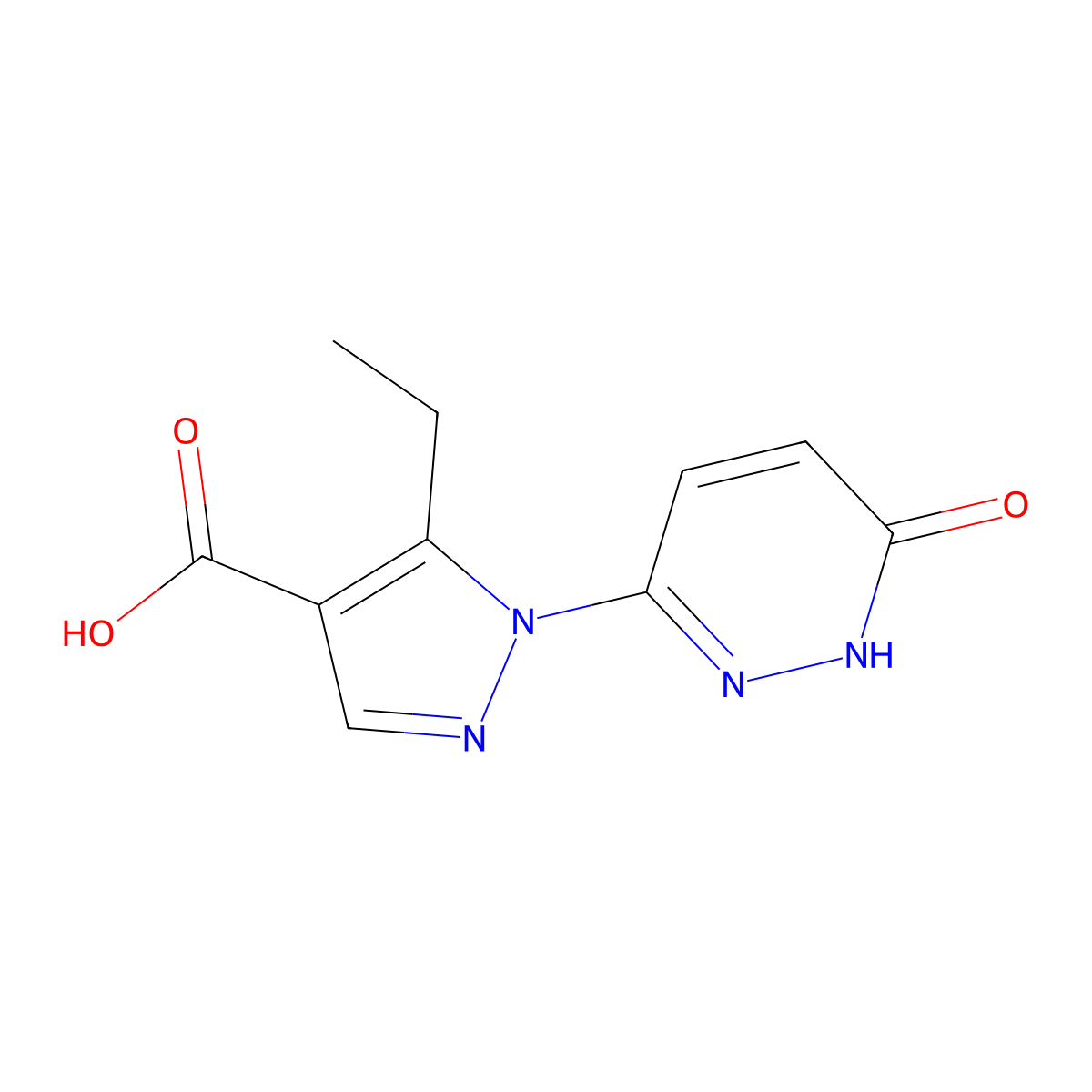 5-ethyl-1-(6-hydroxypyridazin-3-yl)-1H-pyrazole-4-carboxylic acid molecular structure, CAS 1170858-25-9