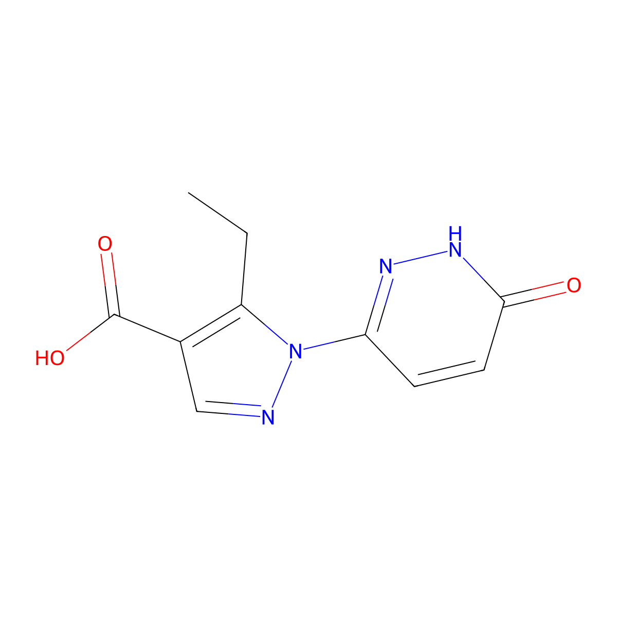 5-ethyl-1-(6-hydroxypyridazin-3-yl)-1H-pyrazole-4-carboxylic acid molecular structure, CAS 1170858-25-9