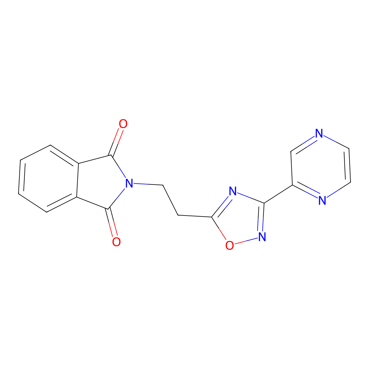 2-(2-(3-(Pyrazin-2-yl)-1,2,4-oxadiazol-5-yl)ethyl)isoindoline-1,3-dione molecular structure, CAS 1170858-56-6