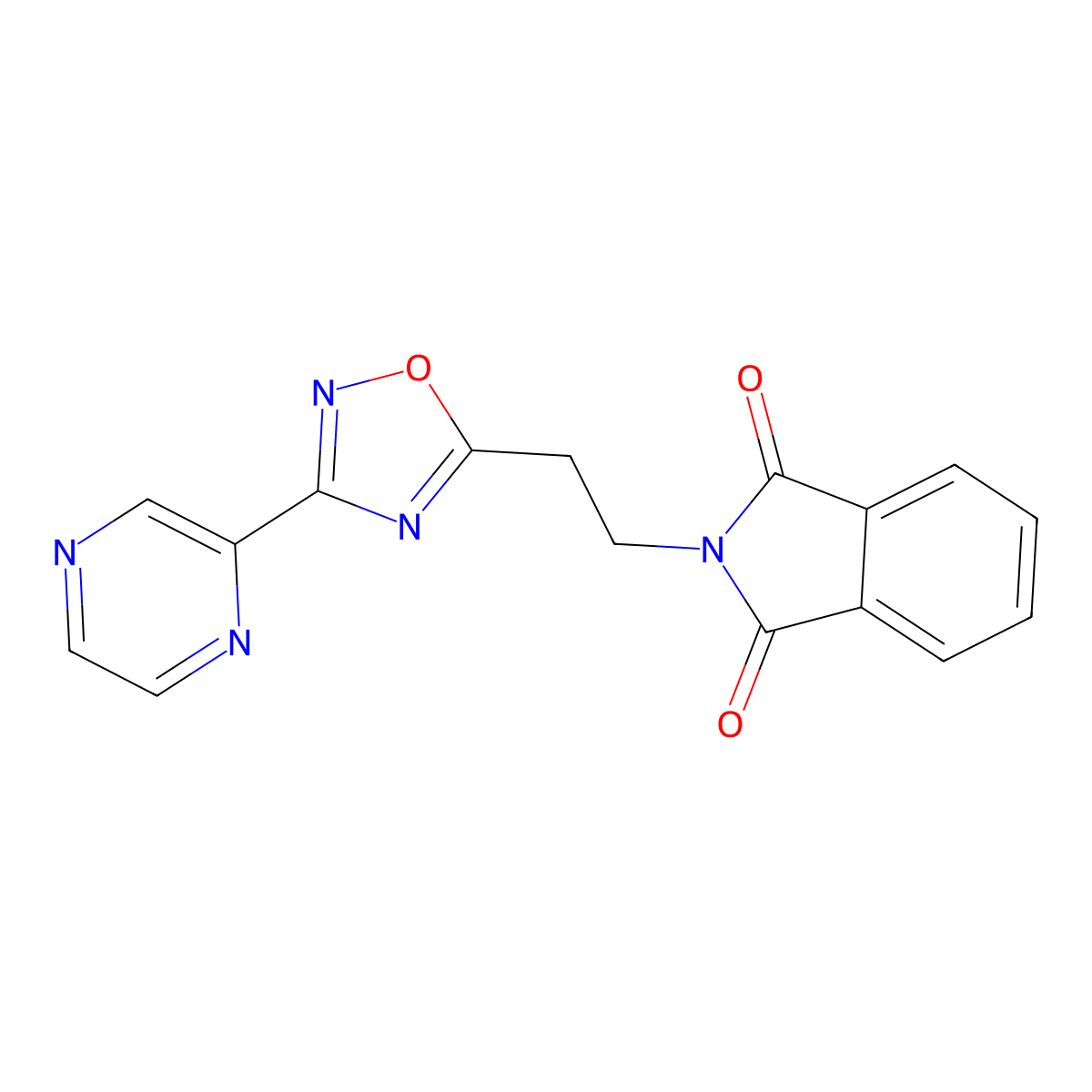 2-(2-(3-(Pyrazin-2-yl)-1,2,4-oxadiazol-5-yl)ethyl)isoindoline-1,3-dione molecular structure, CAS 1170858-56-6