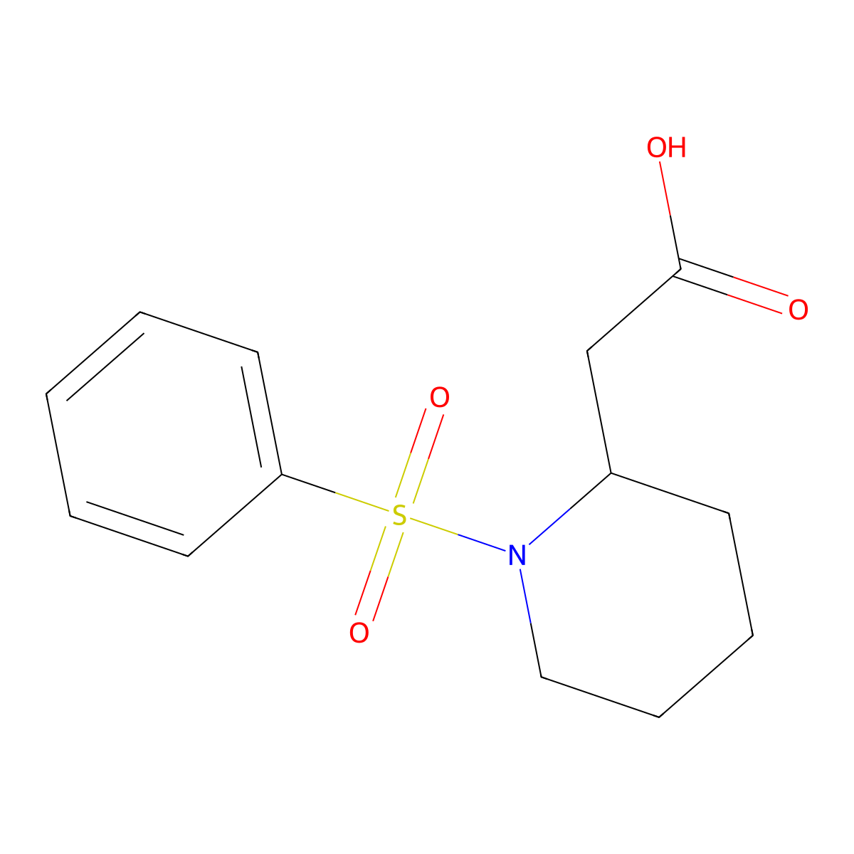 [1-(Phenylsulfonyl)piperidin-2-yl]acetic acid molecular structure, CAS 1170859-32-1