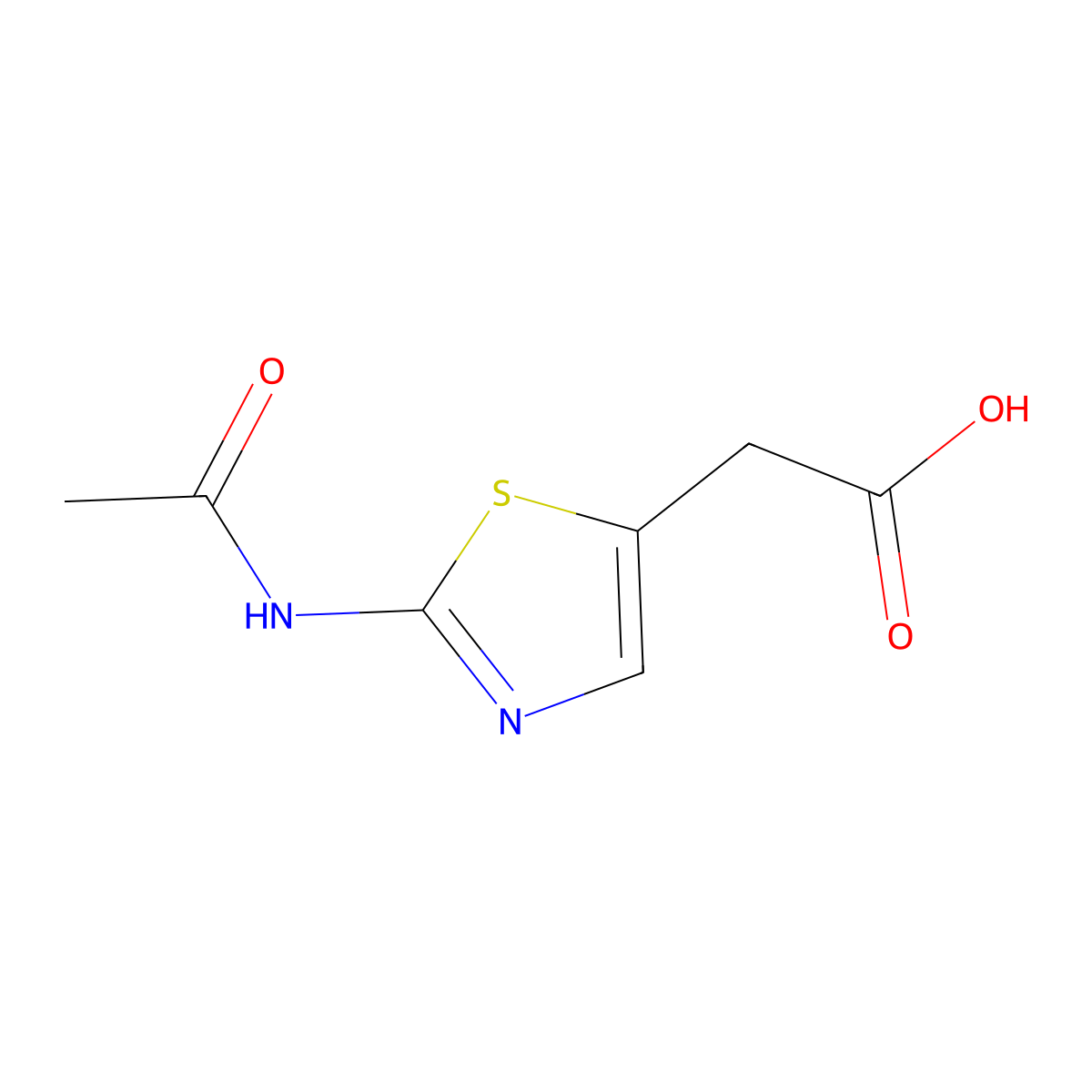 2-(2-Acetamido-1,3-thiazol-5-yl)acetic acid molecular structure, CAS 1170864-73-9