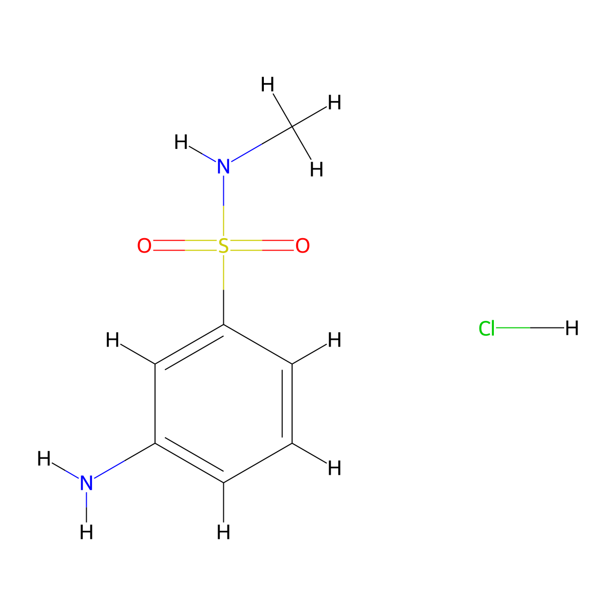 3-amino-N-methylbenzene-1-sulfonamide hydrochloride molecular structure, CAS 1170865-45-8