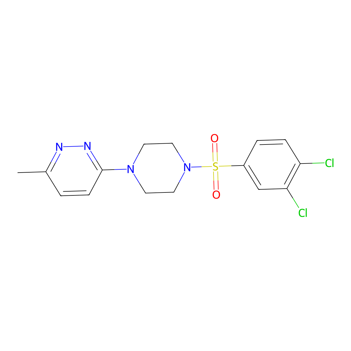 3-(4-((3,4-Dichlorophenyl)sulfonyl)piperazin-1-yl)-6-methylpyridazine molecular structure, CAS 1170867-22-7