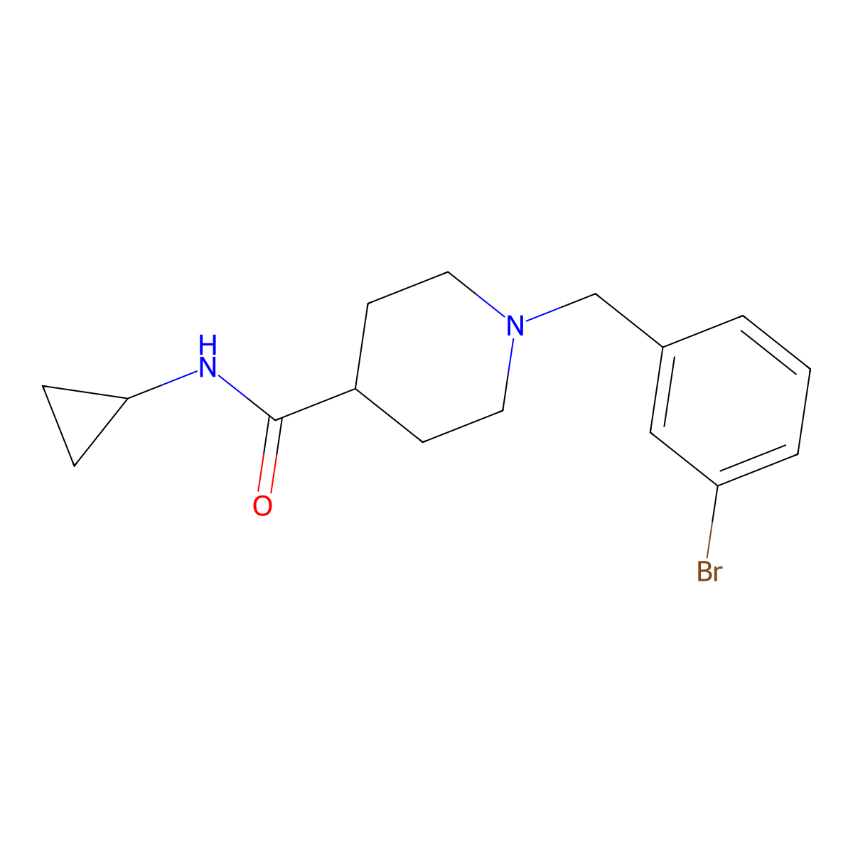 1-[(3-bromophenyl)methyl]-N-cyclopropylpiperidine-4-carboxamide molecular structure, CAS 1170867-34-1