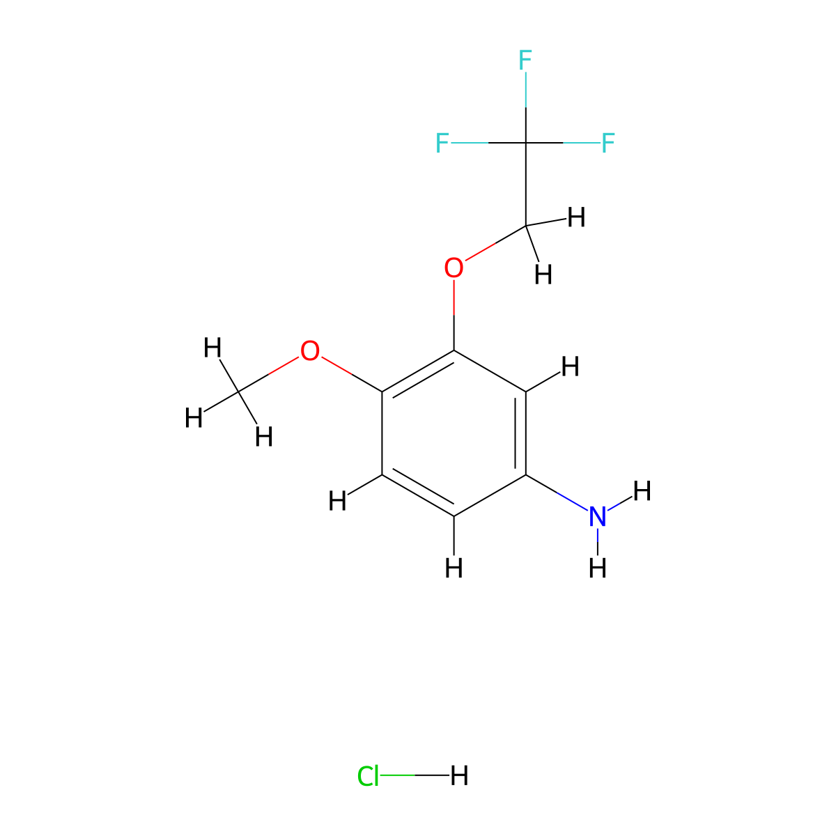 4-Methoxy-3-(2,2,2-trifluoroethoxy)aniline hydrochloride molecular structure, CAS 1170868-19-5