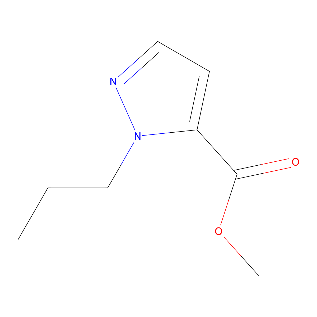 methyl 1-propyl-1H-pyrazole-5-carboxylate molecular structure, CAS 1170869-49-4