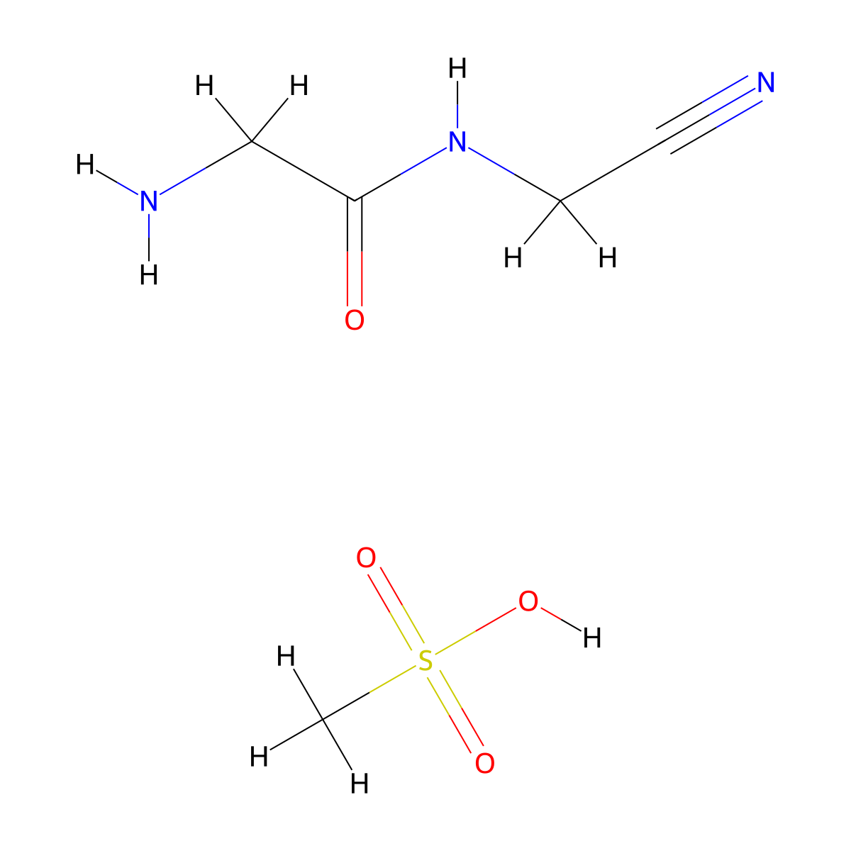 2-amino-N-(cyanomethyl)acetamide methanesulfonate molecular structure, CAS 117087-84-0