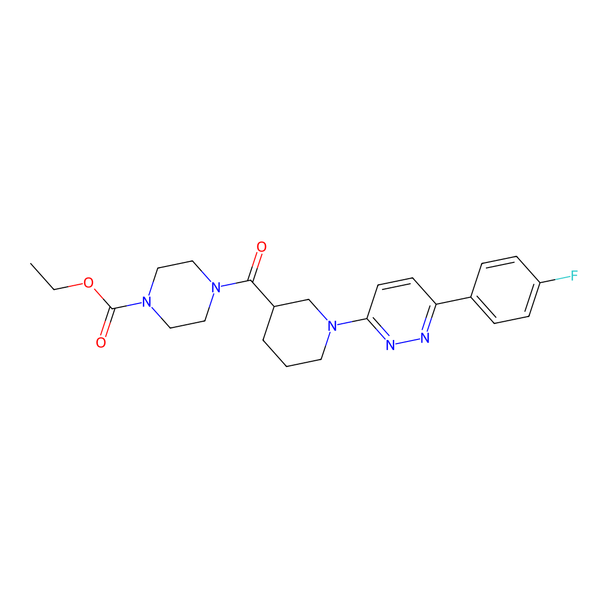 Ethyl 4-(1-(6-(4-fluorophenyl)pyridazin-3-yl)piperidine-3-carbonyl)piperazine-1-carboxylate molecular structure, CAS 1170870-78-6
