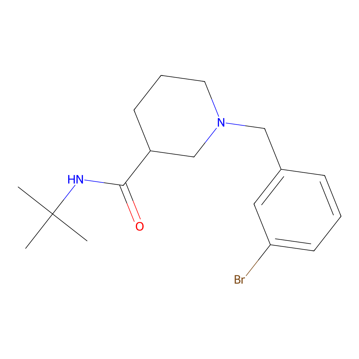 1-[(3-bromophenyl)methyl]-N-tert-butylpiperidine-3-carboxamide molecular structure, CAS 1170870-86-6