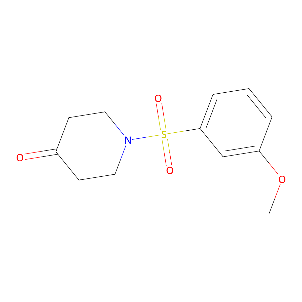 1-[(3-Methoxyphenyl)sulfonyl]piperidin-4-one molecular structure, CAS 1170873-06-9