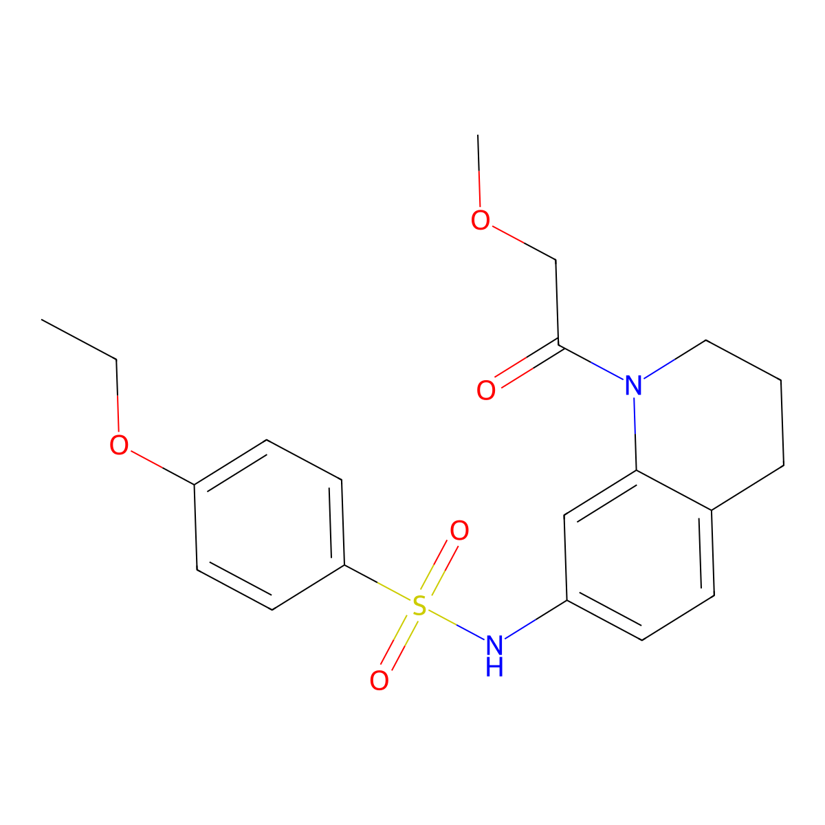 4-ethoxy-N-(1-(2-methoxyacetyl)-1,2,3,4-tetrahydroquinolin-7-yl)benzenesulfonamide molecular structure, CAS 1170874-02-8
