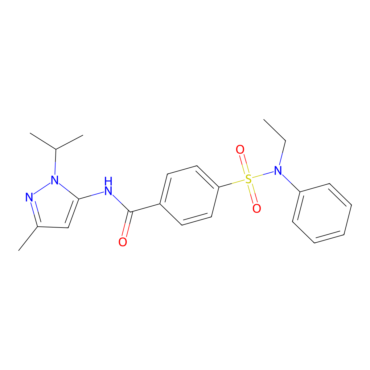 4-(N-ethyl-N-phenylsulfamoyl)-N-(1-isopropyl-3-methyl-1H-pyrazol-5-yl)benzamide molecular structure, CAS 1170876-46-6