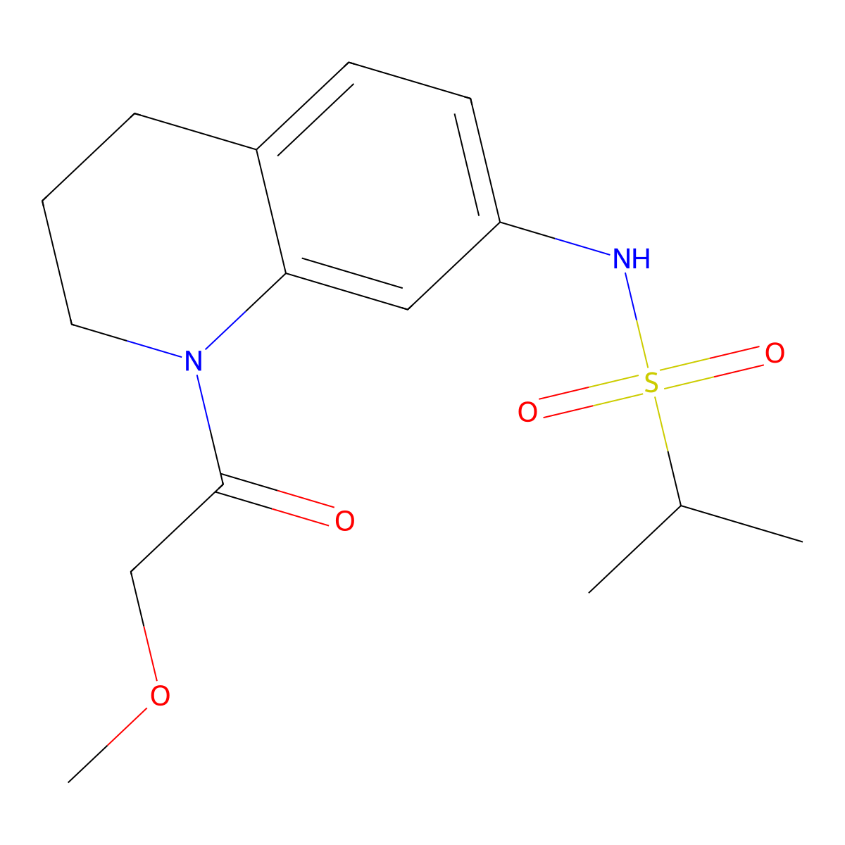 N-(1-(2-methoxyacetyl)-1,2,3,4-tetrahydroquinolin-7-yl)propane-2-sulfonamide molecular structure, CAS 1170879-72-7