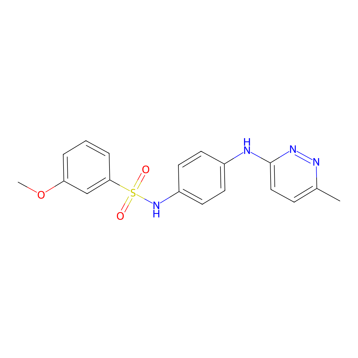 3-methoxy-N-(4-((6-methylpyridazin-3-yl)amino)phenyl)benzenesulfonamide molecular structure, CAS 1170880-16-6