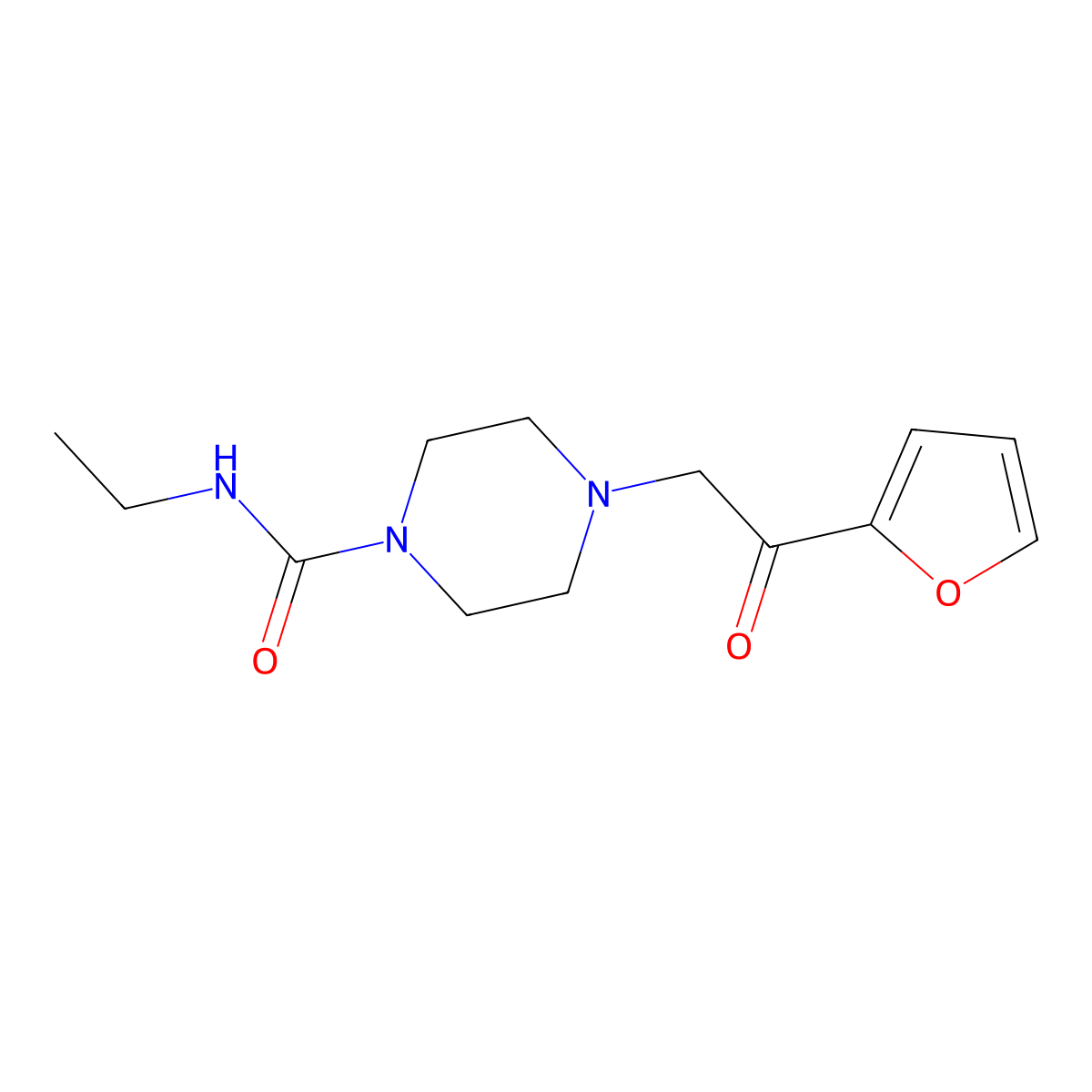 N-ethyl-4-[2-(furan-2-yl)-2-oxoethyl]piperazine-1-carboxamide molecular structure, CAS 1170881-12-5