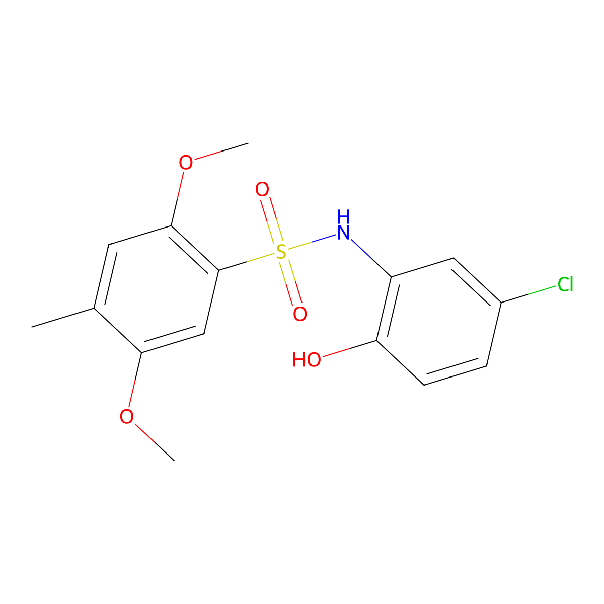 N-(5-chloro-2-hydroxyphenyl)-2,5-dimethoxy-4-methylbenzenesulfonamide molecular structure, CAS 1170882-42-4