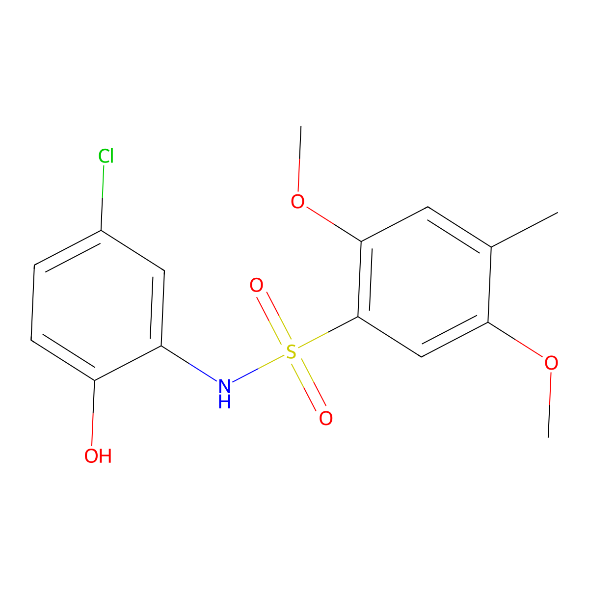 N-(5-chloro-2-hydroxyphenyl)-2,5-dimethoxy-4-methylbenzenesulfonamide molecular structure, CAS 1170882-42-4