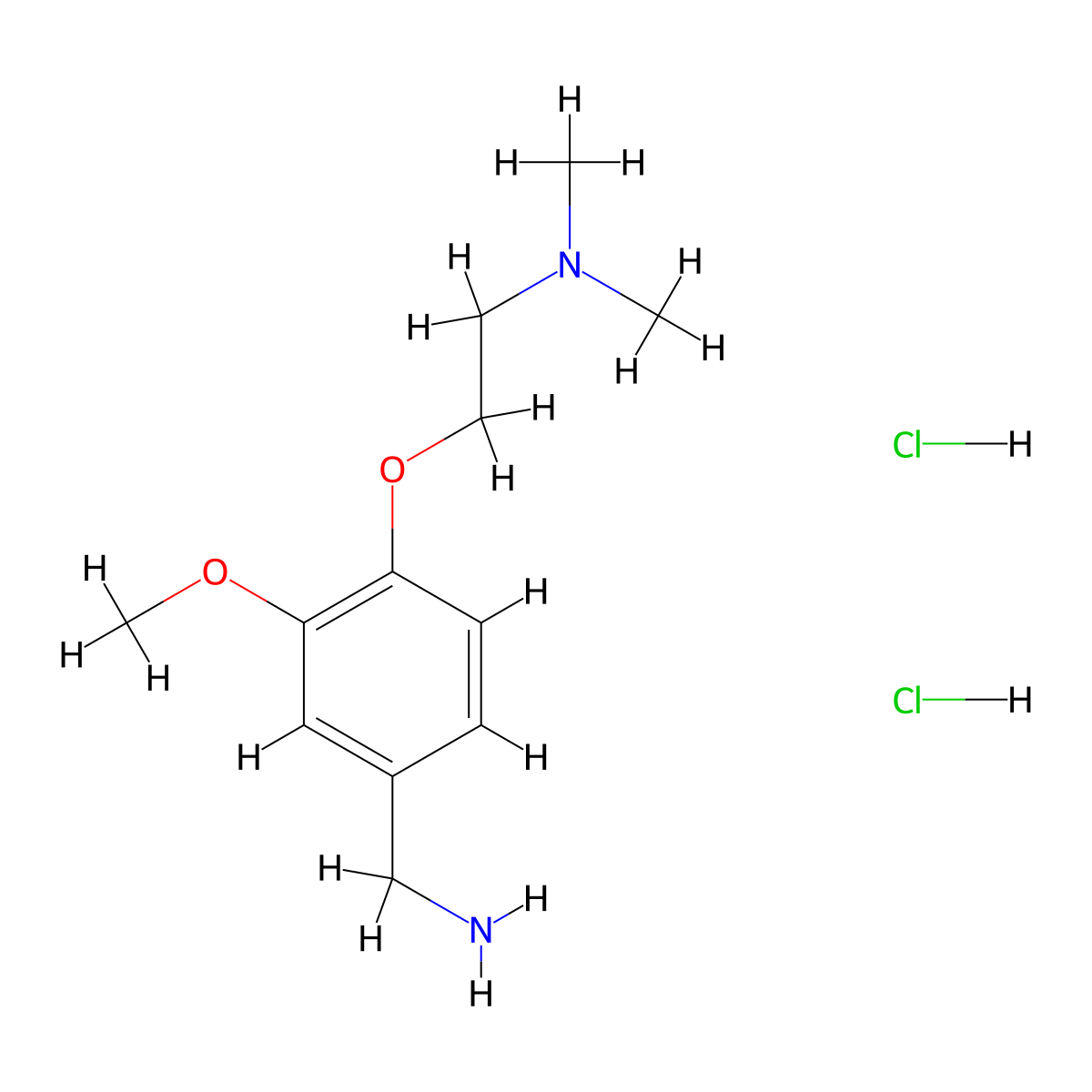 (4-(2-(Dimethylamino)ethoxy)-3-methoxyphenyl)methanamine dihydrochloride molecular structure, CAS 1170882-91-3