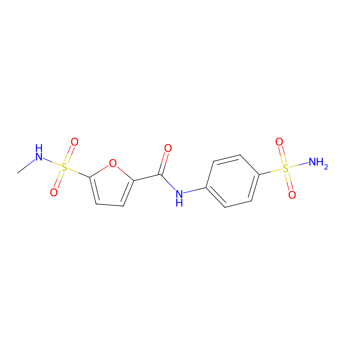 5-(methylsulfamoyl)-N-(4-sulfamoylphenyl)furan-2-carboxamide molecular structure, CAS 1170884-04-4