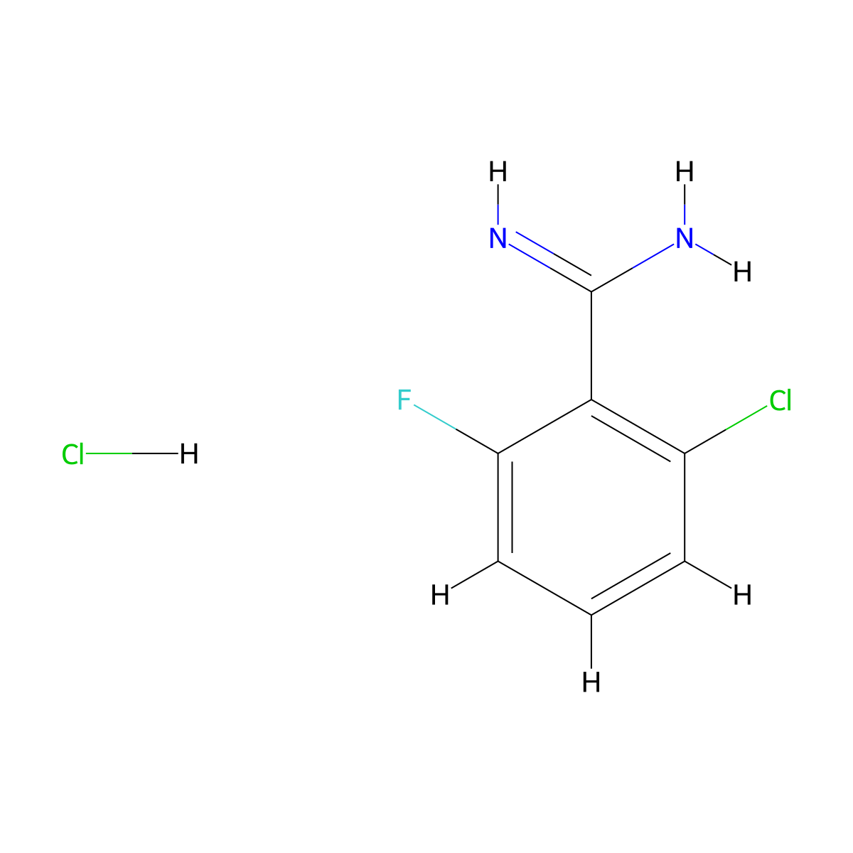 2-Chloro-6-fluoro-benzamidine hydrochloride molecular structure, CAS 1170884-07-7