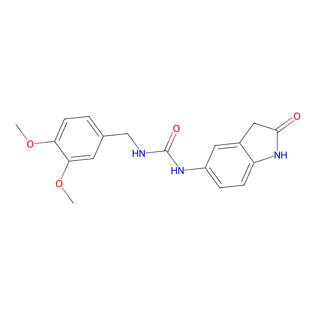 1-(3,4-Dimethoxybenzyl)-3-(2-oxoindolin-5-yl)urea molecular structure, CAS 1170884-61-3