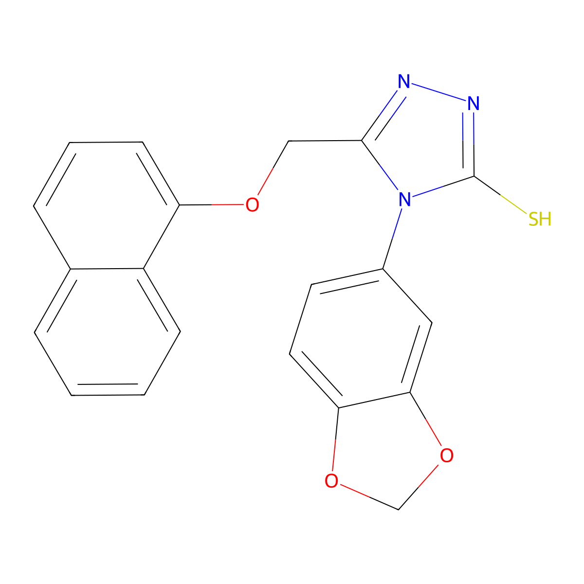 4-(1,3-Benzodioxol-5-yl)-5-[(1-naphthyloxy)methyl]-4H-1,2,4-triazole-3-thiol molecular structure, CAS 1170884-67-9