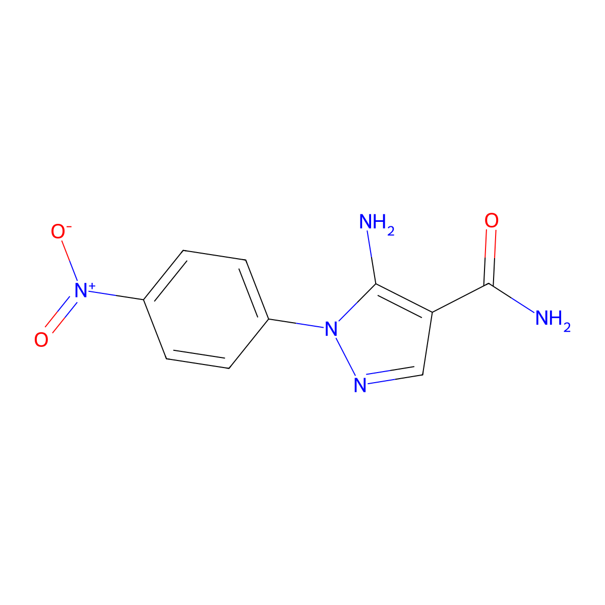 5-amino-1-(4-nitrophenyl)-1H-pyrazole-4-carboxamide molecular structure, CAS 1170886-96-0