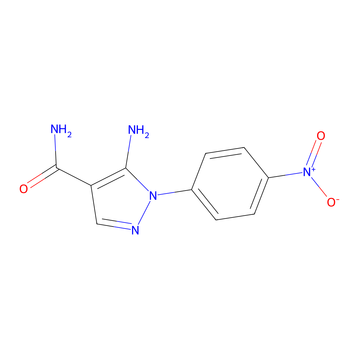 5-amino-1-(4-nitrophenyl)-1H-pyrazole-4-carboxamide molecular structure, CAS 1170886-96-0