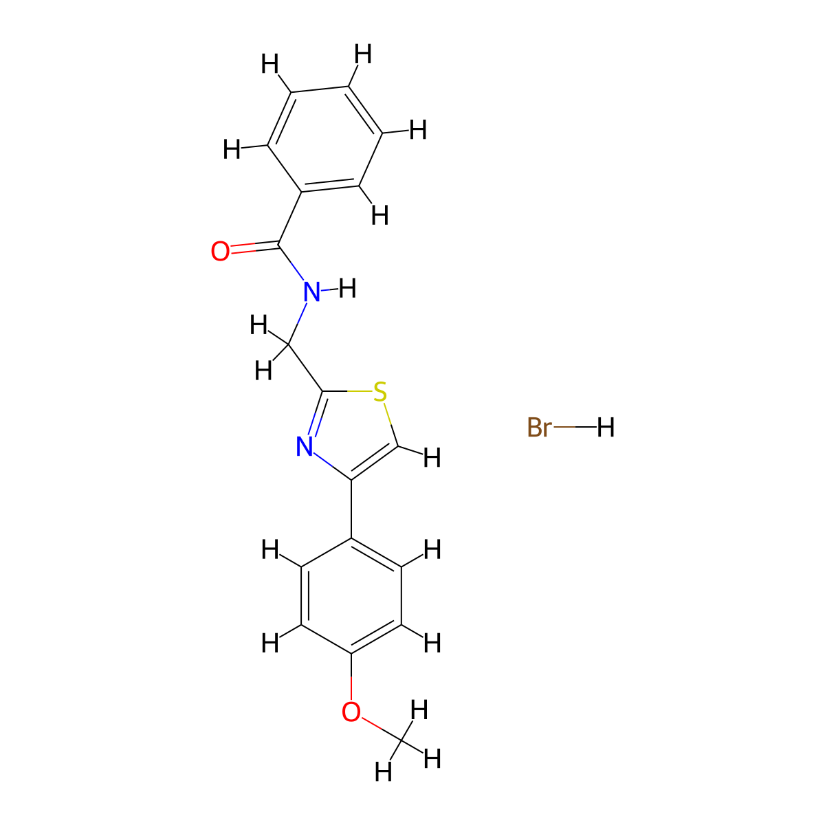 N-{[4-(4-methoxyphenyl)-1,3-thiazol-2-yl]methyl}benzamide hydrobromide molecular structure, CAS 1170893-47-6